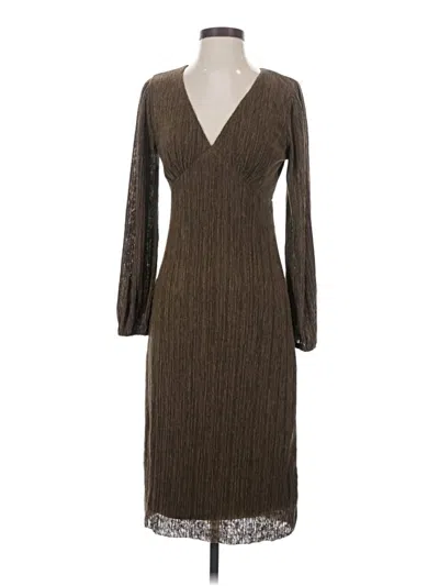 Pre-owned All In Favor Cocktail Dress In Brown