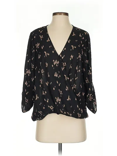 Pre-owned All In Favor Long Sleeve Blouse In Black