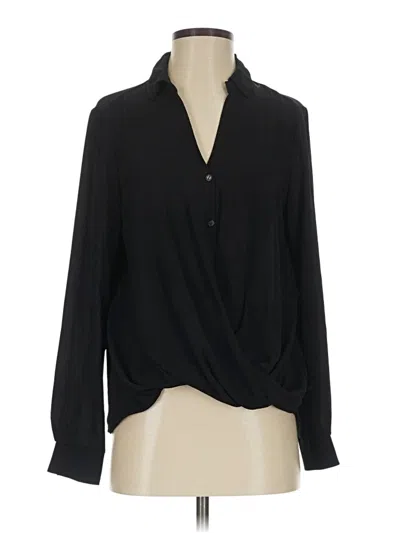 Pre-owned All In Favor Long Sleeve Blouse In Black