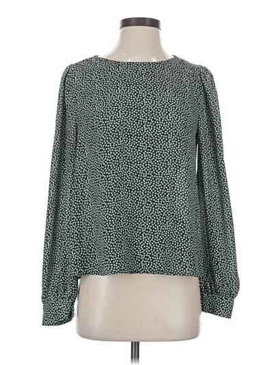 Pre-owned All In Favor Long Sleeve Blouse In Green