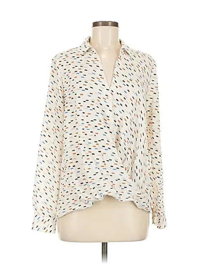 Pre-owned All In Favor Long Sleeve Blouse In White