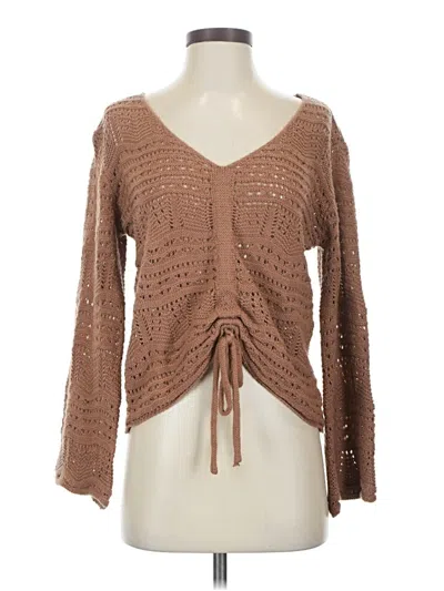 Pre-owned All In Favor Pullover Sweater In Brown