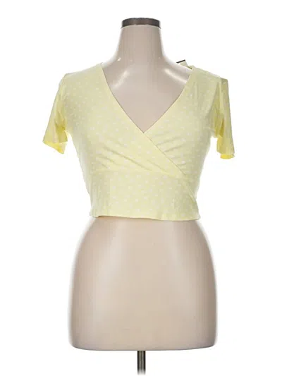 Pre-owned All In Favor Short Sleeve Top Yellow Sweetheart Neckline Tops