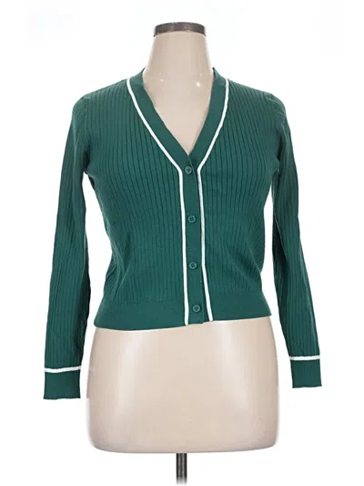 Pre-owned All In Motion Cardigan Sweater In Green