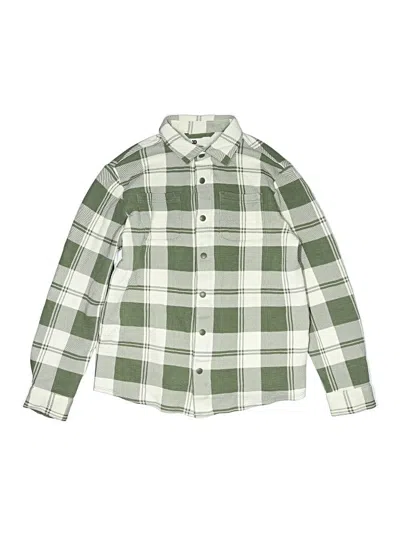 Pre-owned All In Motion Kids' Long Sleeve Button Down Shirt In Green