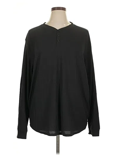 Pre-owned All In Motion Long Sleeve Henley Shirt In Black