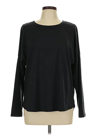 Pre-owned All In Motion Long Sleeve Top Black Crew Neck Tops
