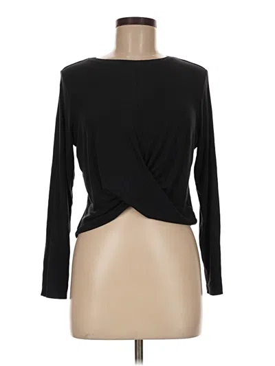 Pre-owned All In Motion Long Sleeve Top Black Keyhole Neckline Tops
