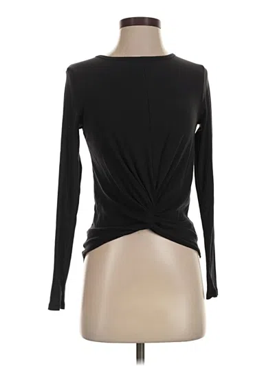 Pre-owned All In Motion Long Sleeve Top Black Keyhole Neckline Tops