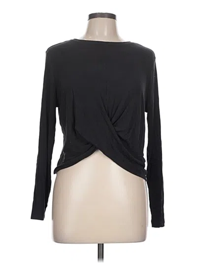 Pre-owned All In Motion Long Sleeve Top Black Keyhole Neckline Tops