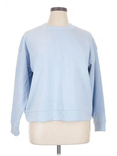 Pre-owned All In Motion Long Sleeve Top Blue Crew Neck Tops