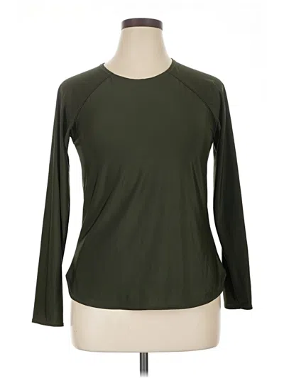 Pre-owned All In Motion Long Sleeve Top Green Crew Neck Tops