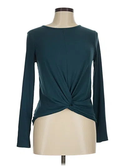Pre-owned All In Motion Long Sleeve Top Teal Crew Neck Tops