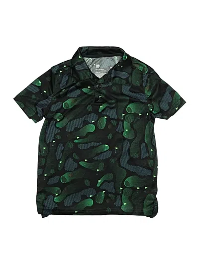 Pre-owned All In Motion Kids' Short Sleeve Button Down Shirt In Green