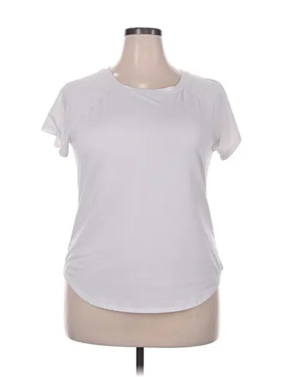 Pre-owned All In Motion Short Sleeve Top White Scoop Neck Tops
