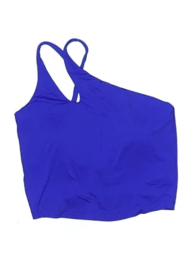 Pre-owned All In Motion Swimsuit Top Blue Solid Pattern Swimwear