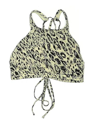 Pre-owned All In Motion Swimsuit Top Tan Animal Print Pattern Swimwear In Brown