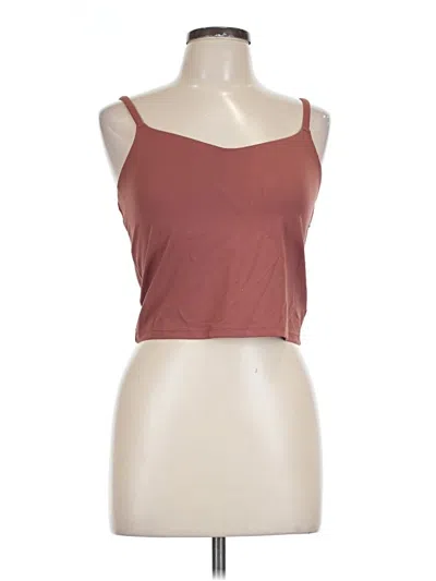 Pre-owned All In Motion Tank Top Brown Strapless Neckline Tops