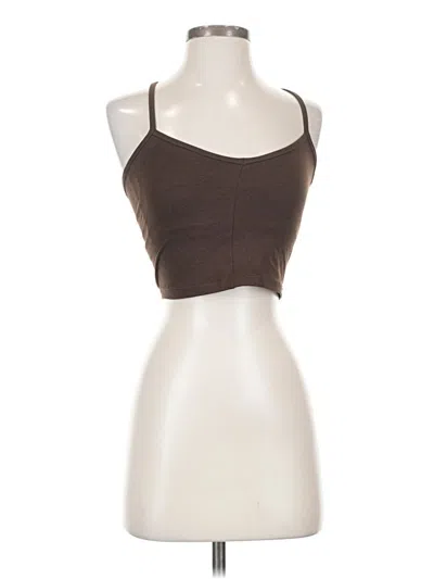 Pre-owned All In Motion Tank Top Brown Strapless Neckline Tops