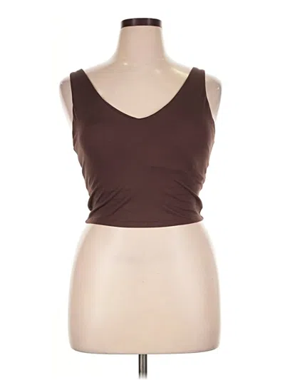 Pre-owned All In Motion Tank Top Brown Strapless Neckline Tops