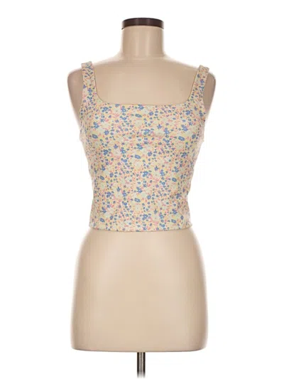 Pre-owned All In Motion Tank Top Tan Strapless Neckline Tops In Brown