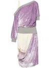 All In Sliced Velvet Midi Dress In Purple