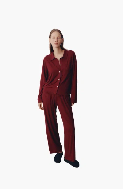 All My Love Sloan Pj Set In Burgundy