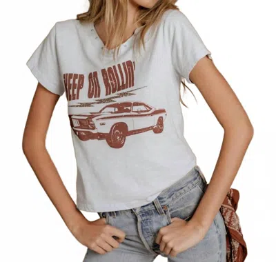 All Of Us Keep In Rolling Baby Tee In Grey In Gray