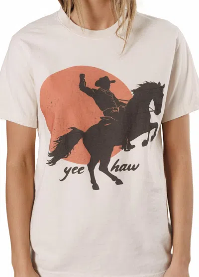 All Of Us Yeehaw Sun Tee In Cream In White