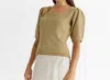 All : Row Aura Square Neck Sweater Top In Olive In Green
