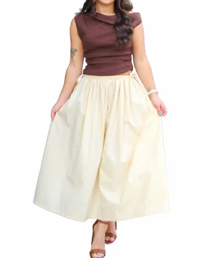 All : Row Kiana Side Tie Skirt In Cream In Neutral