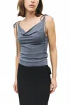 All : Row Parker Top In Charcoal In Pink