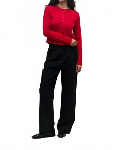 All : Row Shea Cozy Rolled Neckline Cardigan In Red