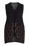 All That Remains Cleo Embroidered Silk Vest In Black