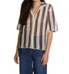 All That Remains Colby Crochet Shirt In Multi Stripe In Multi