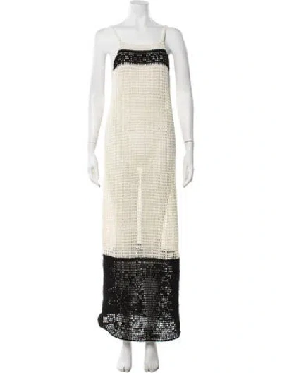Pre-owned All That Remains Colorblock Pattern Long Dress In Neutrals