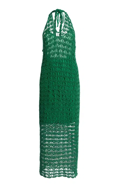 All That Remains Donna Cotton Crochet Dress In Green