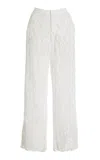All That Remains Ena Embroidered Lace Wide-leg Pants In White