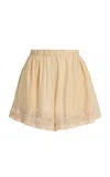 All That Remains Evelyn Cotton-silk Shorts In Neutral