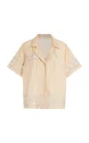 All That Remains Evelyn Crochet-detailed Cotton-silk Shirt In Neutral