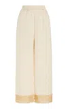 ALL THAT REMAINS EXCLUSIVE DIEGO EMBROIDERED LINEN WIDE-LEG PANTS