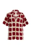 All That Remains Exclusive Dillon Crocheted Cotton Shirt In Red