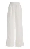 All That Remains Exclusive Eta Embroidered Cotton Pants In White