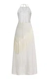 All That Remains Exclusive La Isla Josephina Fringe Lace Cotton Apron Dress In White