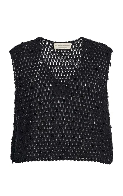 All That Remains Exclusive Lola Crocheted Cotton Top In Black