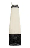 All That Remains Exclusive Una Lace-detailed Crocheted-cotton Maxi Dress In Black,white