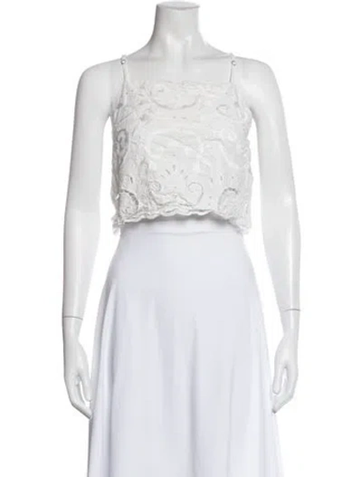 Pre-owned All That Remains Graphic Print Square Neckline Crop Top In White