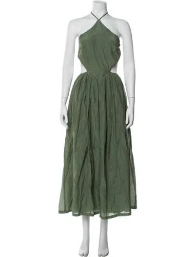 Pre-owned All That Remains Halterneck Midi Length Dress In Green