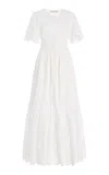All That Remains Idella Embroidered Cotton Voile Maxi Dress In White