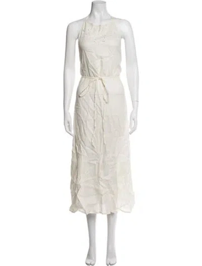 Pre-owned All That Remains Lace Pattern Midi Length Dress In Neutrals